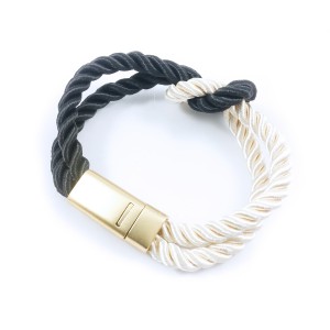 Fashion Braided Rope Chain with Magnetic Clasp Bow Charm