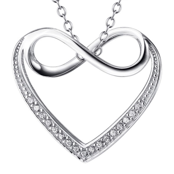 Beautiful Necklace with Heart Shaped Sterling Silver Pendant embedded with Infinity Sign