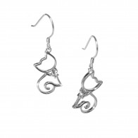Cat Earrings with Bow Tie from Zirconia Gems