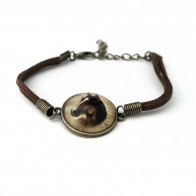 Leather Bracelet with Horse details