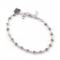 Silver Colored Jewelry Anklet with beads